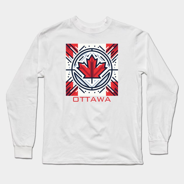 Ottawa Ontario Canada Flag Long Sleeve T-Shirt by Heartsake